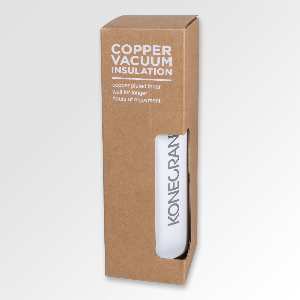 Kupfer-Vakuum Sportflasche, weiß