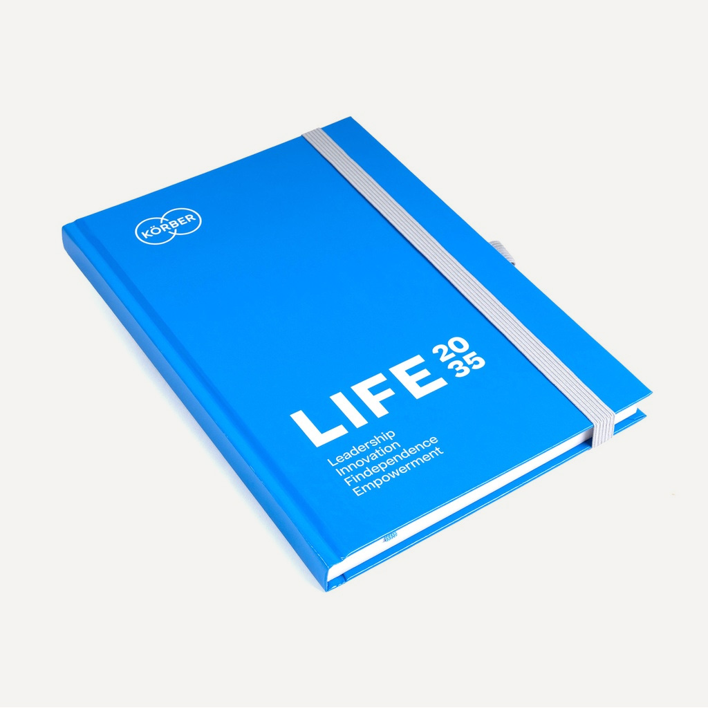 Notizbuch Office A5 Recycling, blau "LIFE 2035"
